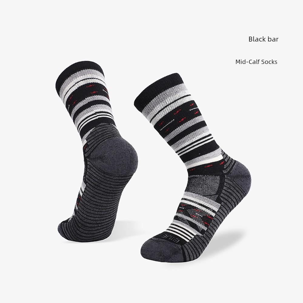 Merino Wool Socks for Women, Outdoor Hiking, Anti-Odor Mid-Calf Socks, Merino Men's Running and Mountaineering Warm Sports Socks