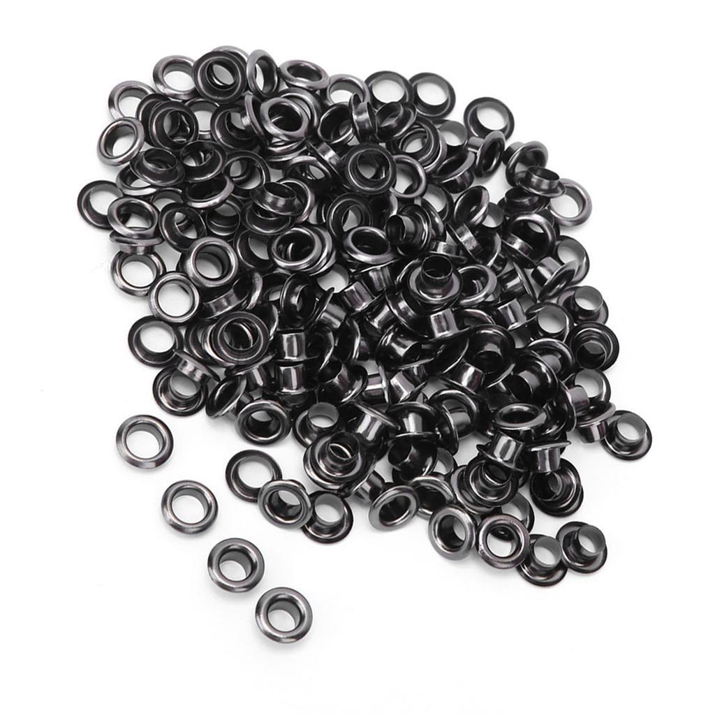 100 Set Brass Eyelet Clothing Bag Accessory Double Side 4mm Eyelet Grommet KitBlack