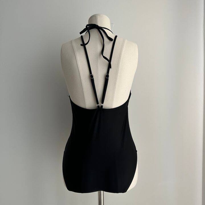 Oho Style One Piece Swimsuit Bikini Set for Women High Waisted Halter Neck Push Up Sexy Tummy Control Summer