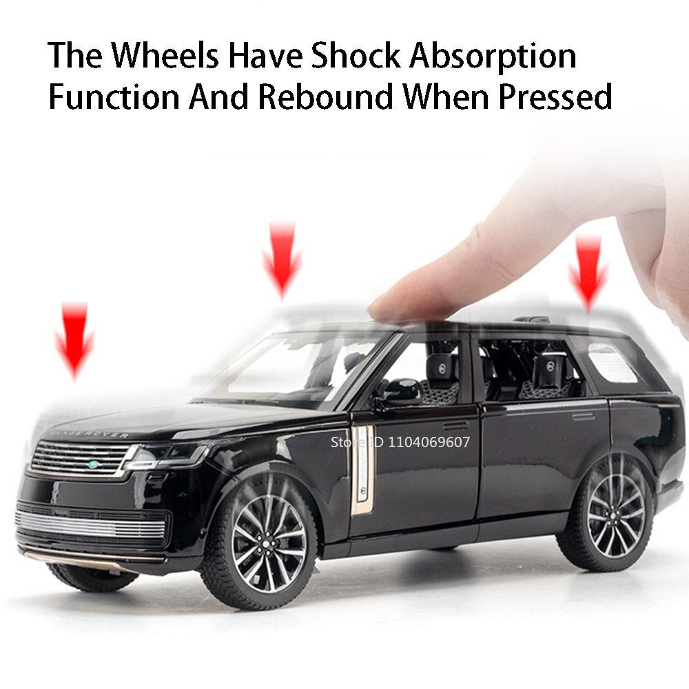 Scale 1:24 Land Rover Range Rover Car Model Toy Alloy Diecast Shock Absorption Sound Light Off-road Vehicles Models Boys Gifts