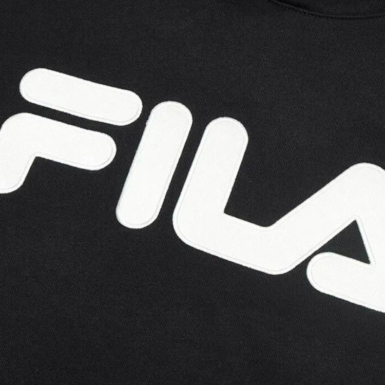FILA Logo Letter Print Casual Hoodie Unisex Hoodies Black F51U338297R-BK