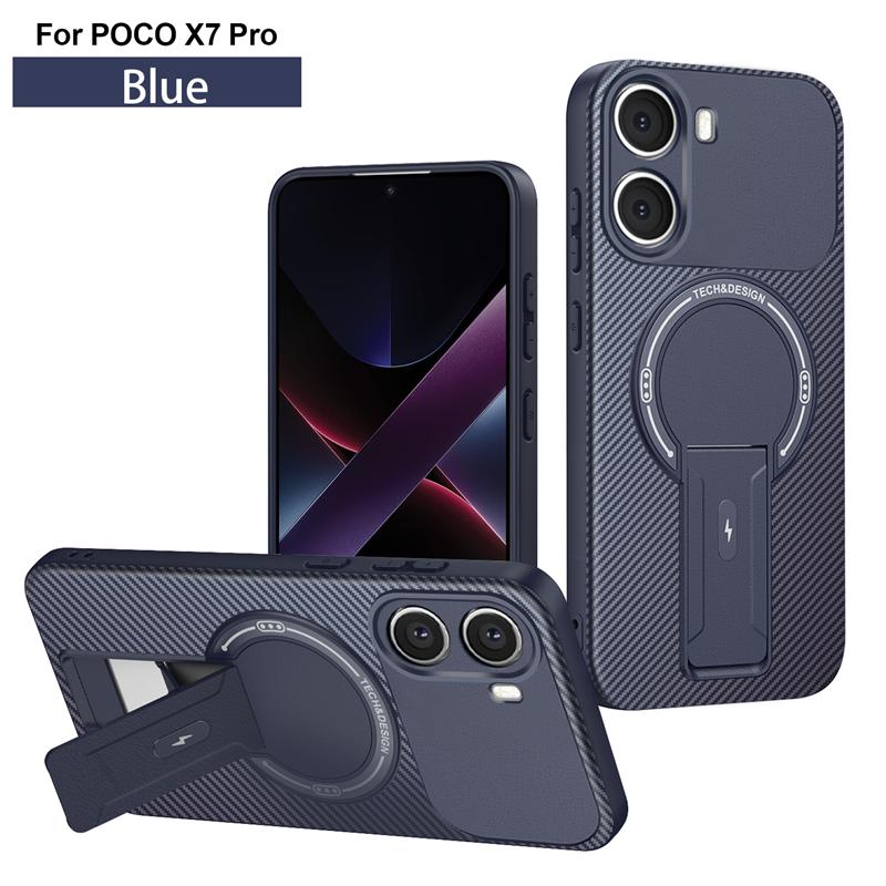 

Для Poco X7 Pro 5G Чохол Магнітний Броньований Протиударний Чохол-Підставка для Xiaomi Mi Poco X7 Pro X7Pro Бездротова Зарядка Magsafe Чохол For Poco X7 Pro 5G