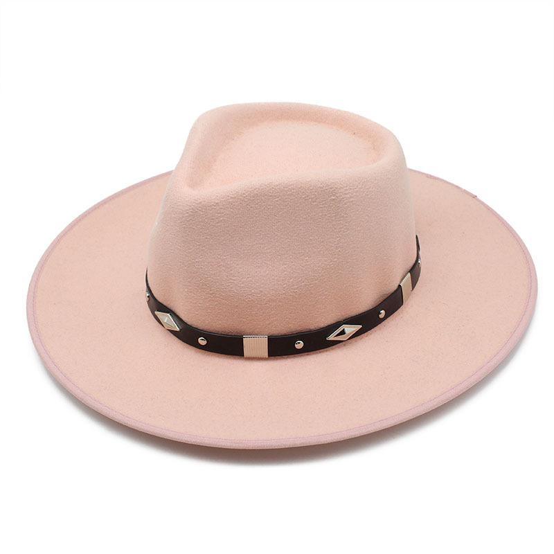 Vintage Woolen Hat British Hat Wide Brim Jazz Top Hat Versatile Hat Trendy Felt Hat