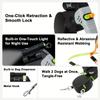 Dual Retractable Dog Leash Two In No Tangle Walking Lead Heavy Duty Automatic Rope Lock Padded Handle Small Medium Puppy Breeds