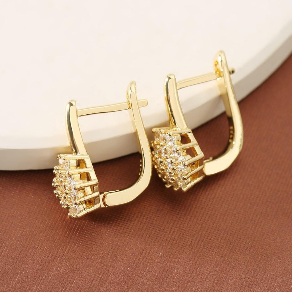 

Multilayer Rhinestones Flower Earrings Sparkling Cubic Zirconia Ear Rings Jewelry Engagement Accessory for Women 1