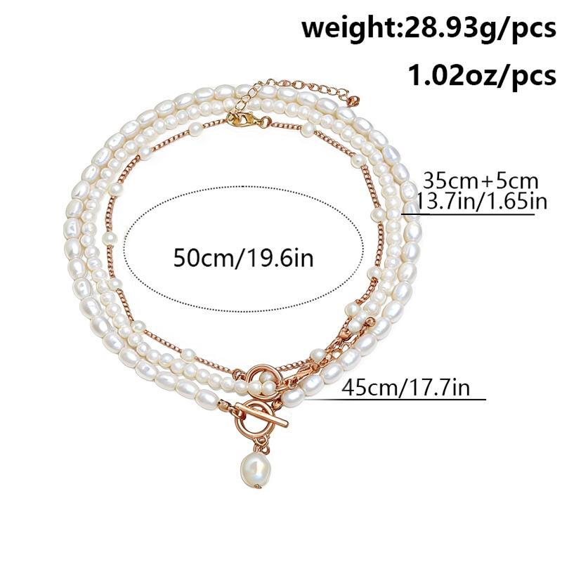 Temperament Baroque special-shaped pearl necklace creative irregular chain collarbone necklace set