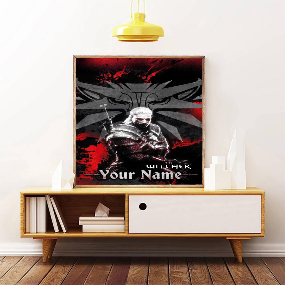 The Witcher 3 Customize Your Name Diamond Painting Round Diamond Diy Frameless Holiday Artwork Suitable For Home Office Wall Decoration