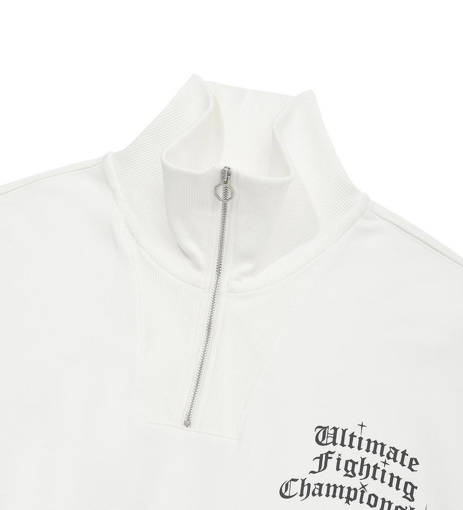 UFC SPORT Ufc Gothic Crop Fit Half-Zip Sweatshirt Off-White U2Swv3209Ow