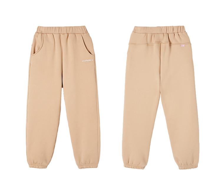 Girls' Plush Warm Elastic Sports Style Winter Pants