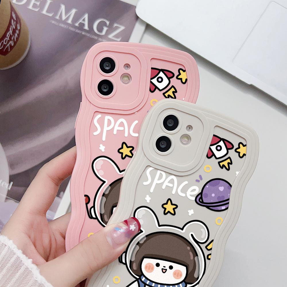 Mobile Phone Cases for iPhone 11 13 XR 15 Pro Max 12 14 Pro Max Case iPhone 16 7 Plus 8 Plus XS Max Big Wave Solid Color Cartoon Anti-drop Waterproof
