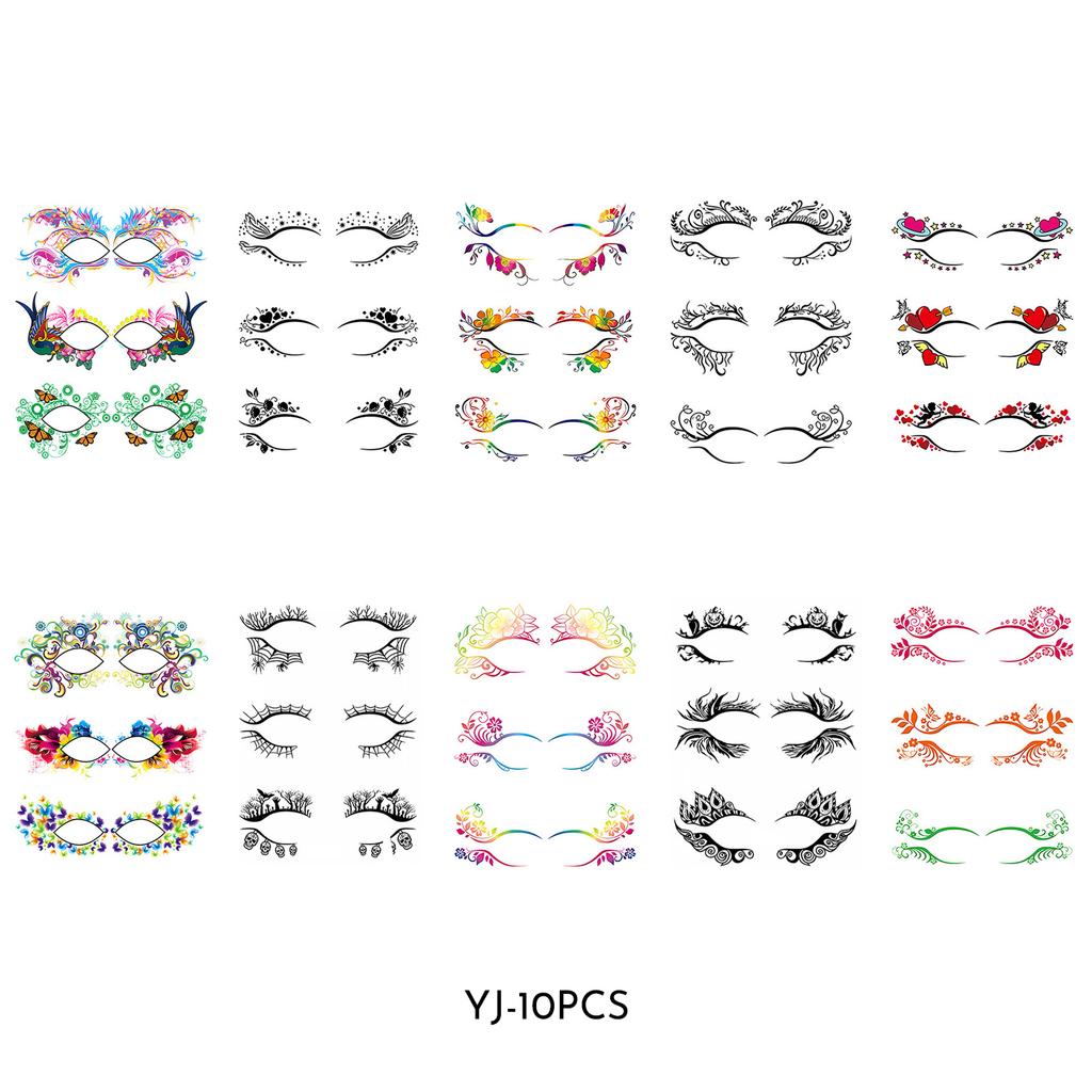 Naklejka Tatuaż Cień do Powiek - Wodoodporne Tymczasowe Tatuaże na Oczy Makijaż Naklejki Transferowe na Imprezy/Festiwale Makijaż Akcesoria Rave