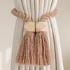 2pcs Magnetic Wooden Tassel Window Curtain Curtain Holdbacks,Bathroom Shower Curtain Accessories,Home Decor Curtain Buckles