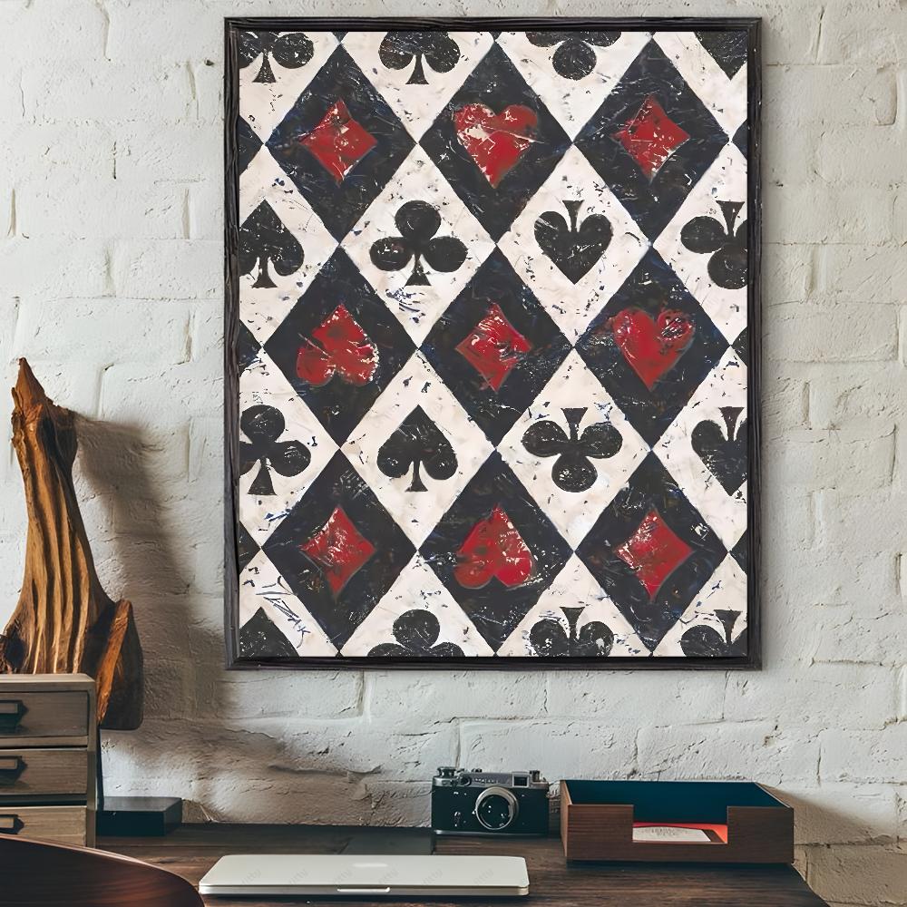 Cool Playing Card Fashion Luxury Poster Sticky Wall Art Printing Waterproof Home Living Bed Room Bar Aesthetic Decor