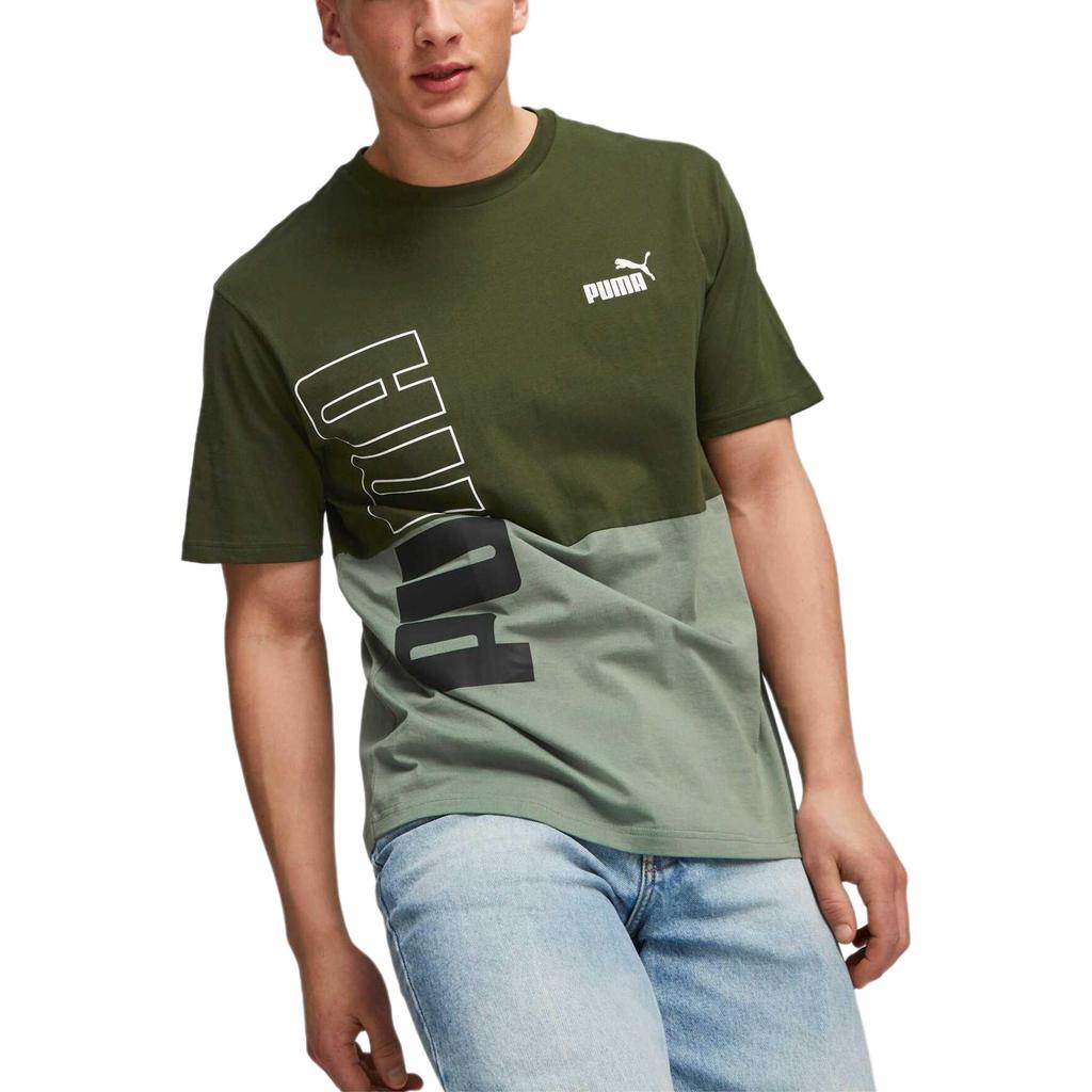 Puma T Shirts Men's Green Crew Neck Moderate Straight Fit 678375-31