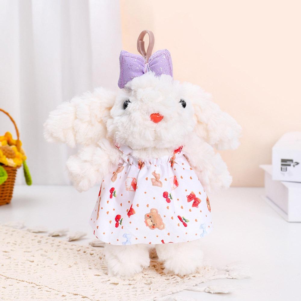 Rabbit Doll Plush Rabbit Keychain Bowknot Car Key Ring Creative Drooping Ear Rabbit Pendant  Gifts