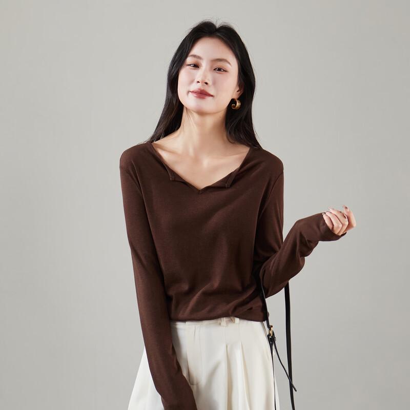 SOFSIL Women's Half-Open Collar Long Sleeve T-Shirt