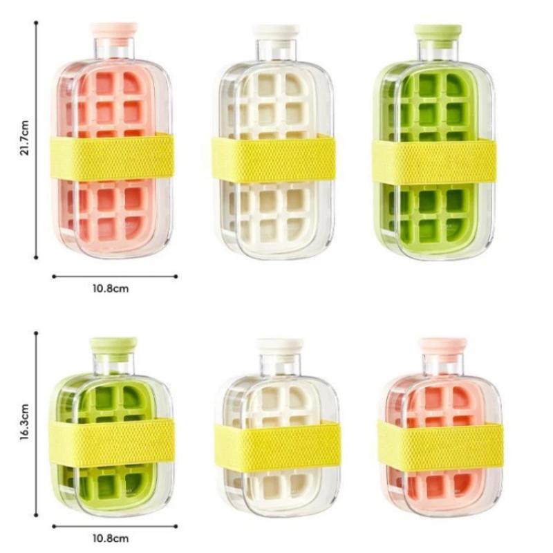 1Pcs Large Capacity Ice Cube Maker Water Bottle Silicone Tray 500/800Ml With Straw For Juice Cooling Stackable Ice Making Design