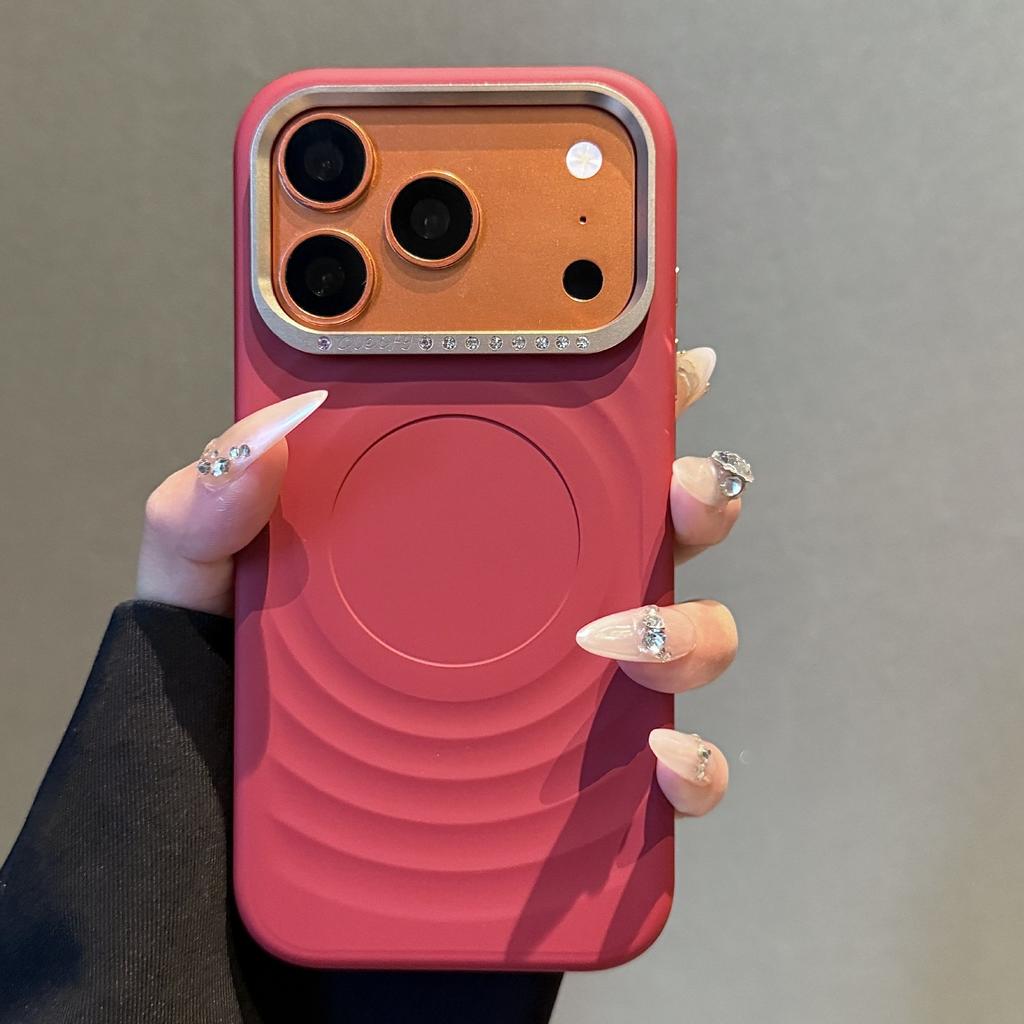 Suitable for Apple 17Promax mobile phone case, star corrugated Apple 17 metal lens point drill simple protective case