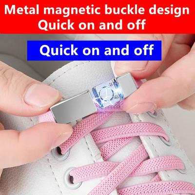 1 Paire Lacets de Chaussures Magnétiques Sans Lacet Cordon Élastique Pour Baskets Enfants Adultes Facile à Mettre Boucle Durable