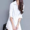 2024 Large Size Medium-length White Shirt Women Long-sleeved New Loose Shirt