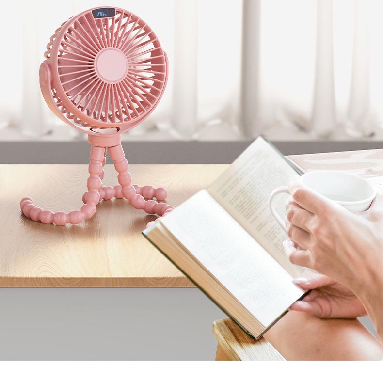 Octopus Baby Stroller & Desktop Mini Fan with USB Charging Tripod