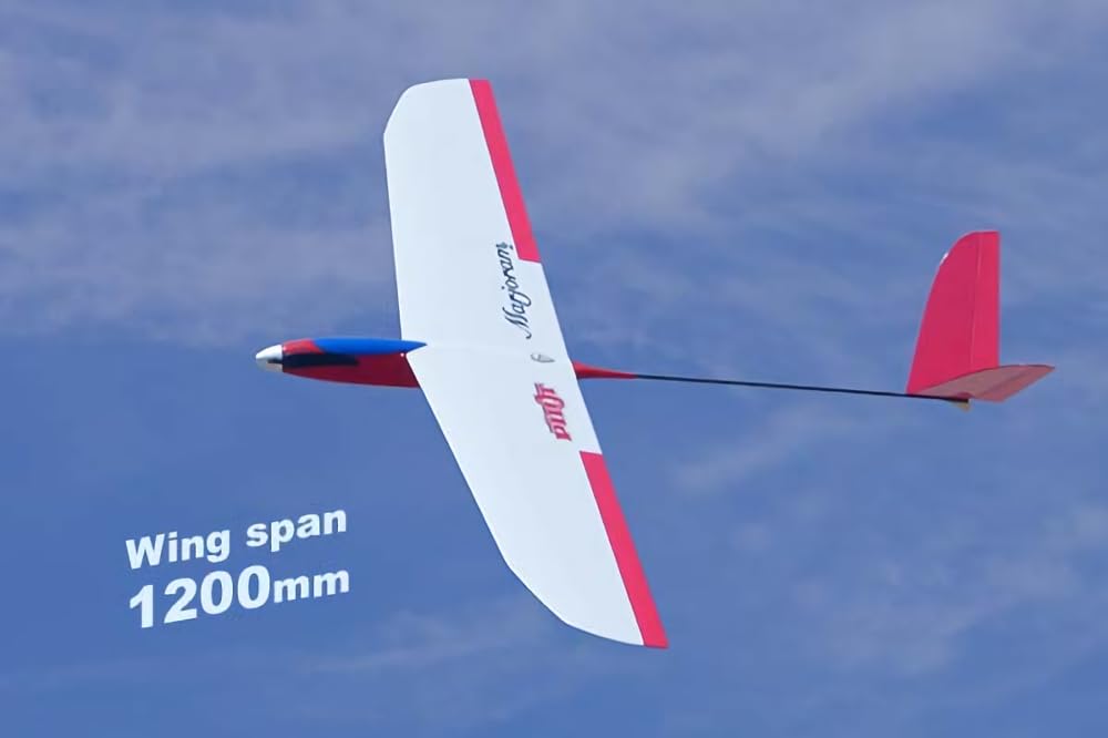 OK Mokei PILOT Marjoram 2 Red Basic Electric Glider with Radio 11318 Film-Coated Ailerons, Controlled,