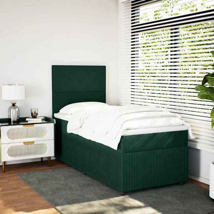 Maison Exclusive - Sommier à lattes de lit avec matelas Vert foncé 90x200 cm