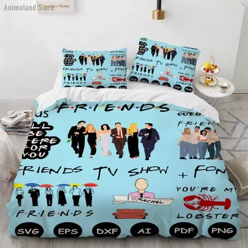 Friends Tv Movie Bedding Set Duvet Cover Sheet Printed Bed Set Pillowcase Bed Full Queen King Size Comforter Bedroom