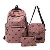 Koreanische Schleife Mädchen Rucksack Set von 3 Große Kapazität Lässiger Tagesrucksack Ins Stil Niedlich Schüler Schultasche Reisetasche