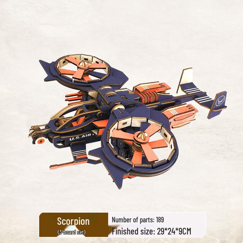 3D Wooden Puzzle Model Kit for Kids and Adults - Educational Brain Toy and Gift