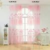 Tratamiento de ventana de mano de obra fina, Panel de cortina transparente con bolsillo para barra, patrón de flores de poliéster resistente al desgaste para el hogar