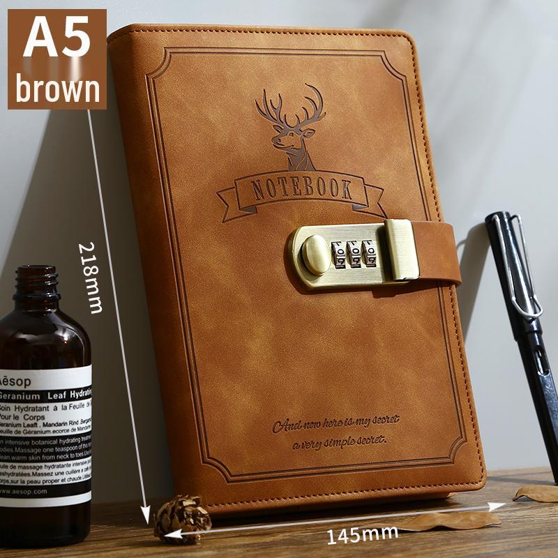 Minimalist Lock Diary & Notebook with Invisible Combination Closure for Students & Professionals
