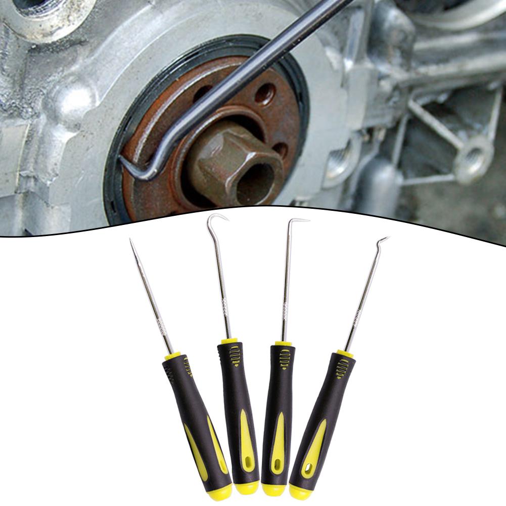 4pcs Car Pick Hook Set O Ring Oil Seal Screwdrivers Puller Remover O-Ring Seal Gasket Auto Repair Tools