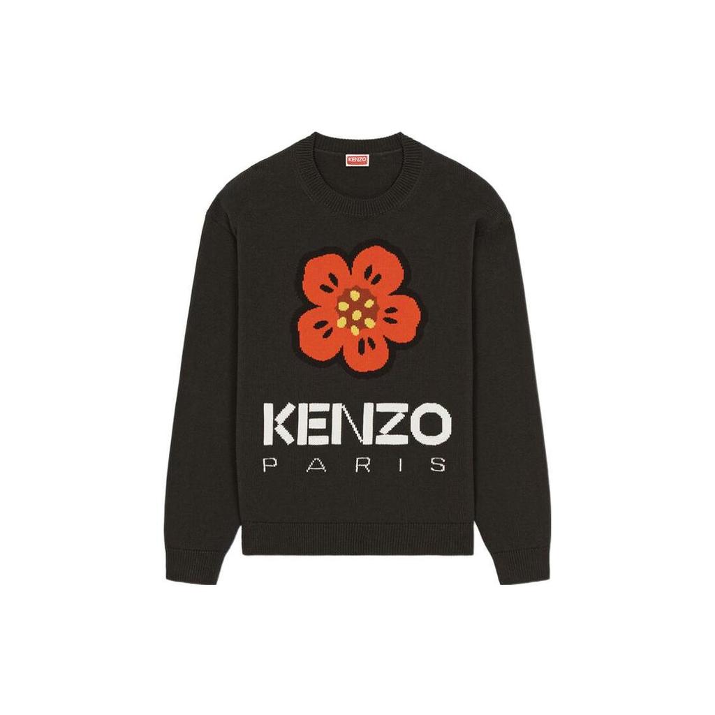 KENZO Boke Flower Logo Intarsia Crewneck Jumper FD55PU3803LC-99J