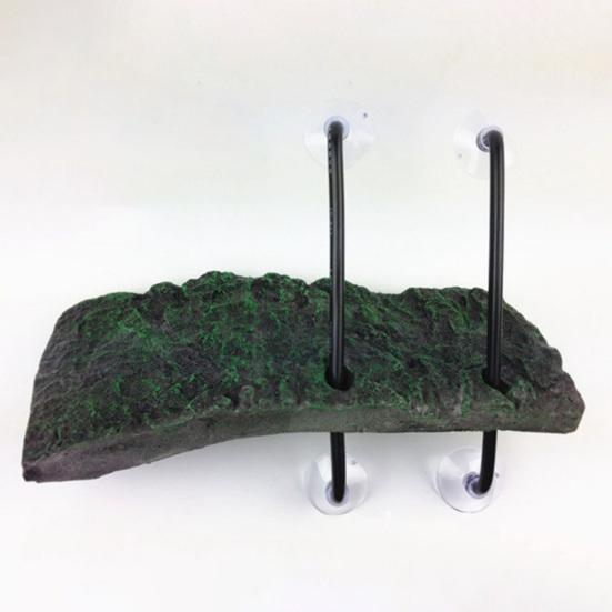 1 Set Tortoise Terrace Floating Island Design Simple Installing Bakelite Amphibian Climbing Platform for Fish Bowl