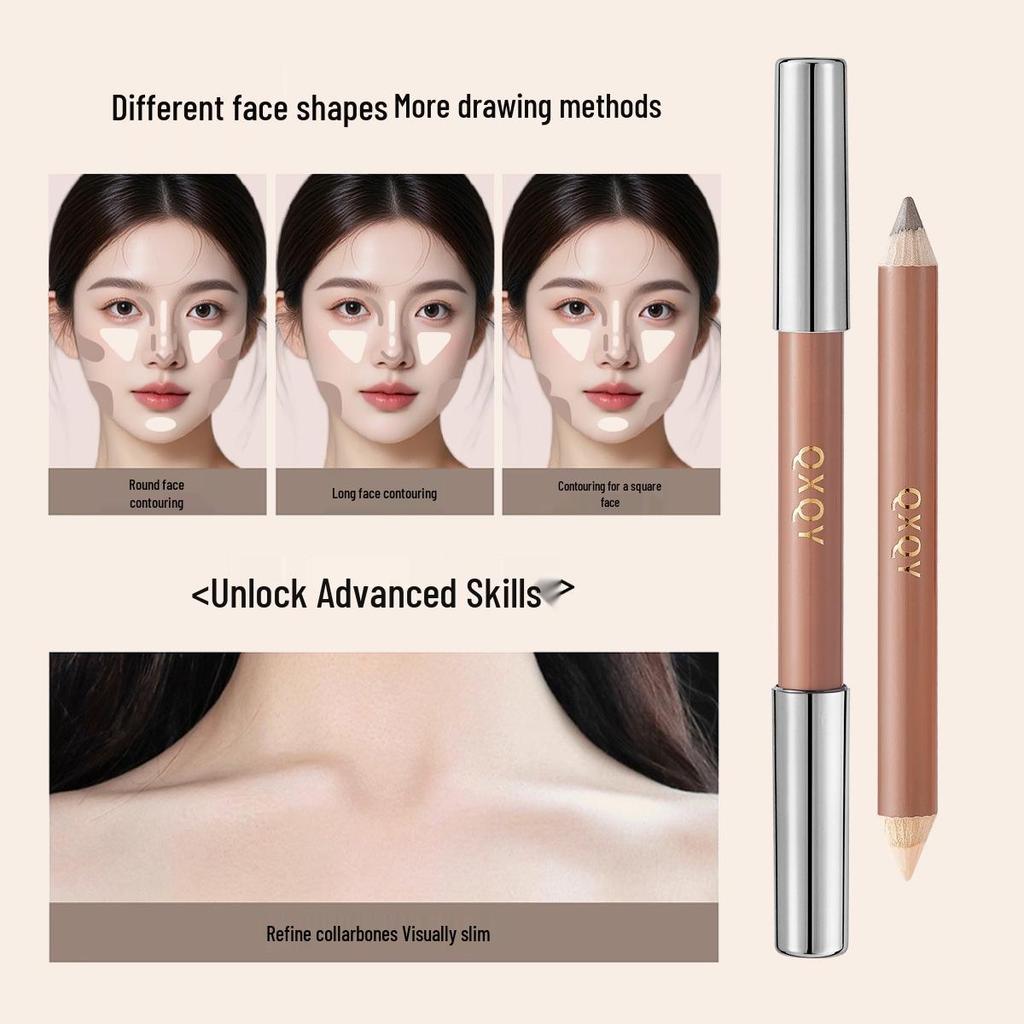 QXQY Dual-end Contour Stick: 3D Sculpt & Define for Natural Contouring & Shading