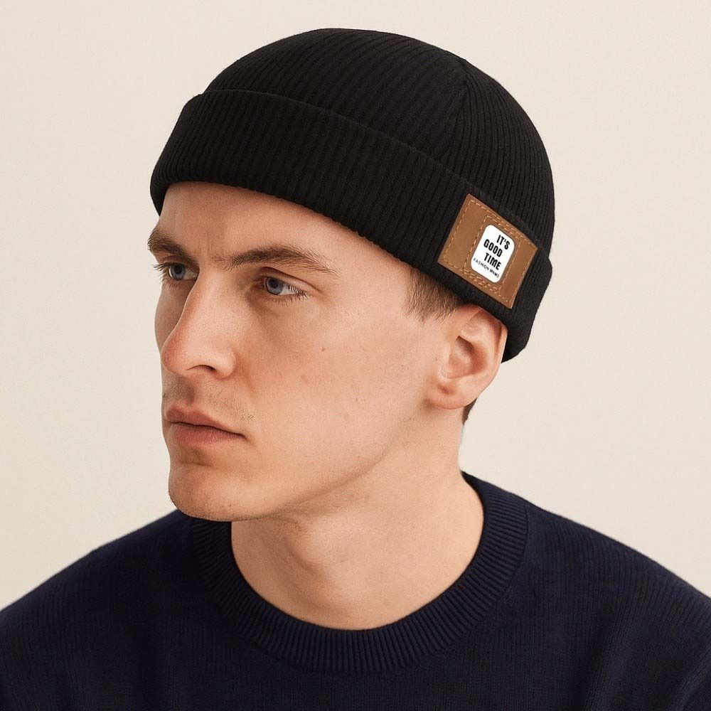 Round Vintage Docker Cap Solid Color Hip Hop Hat Multipurpose Corduroy Brimless Hat  Streetwear