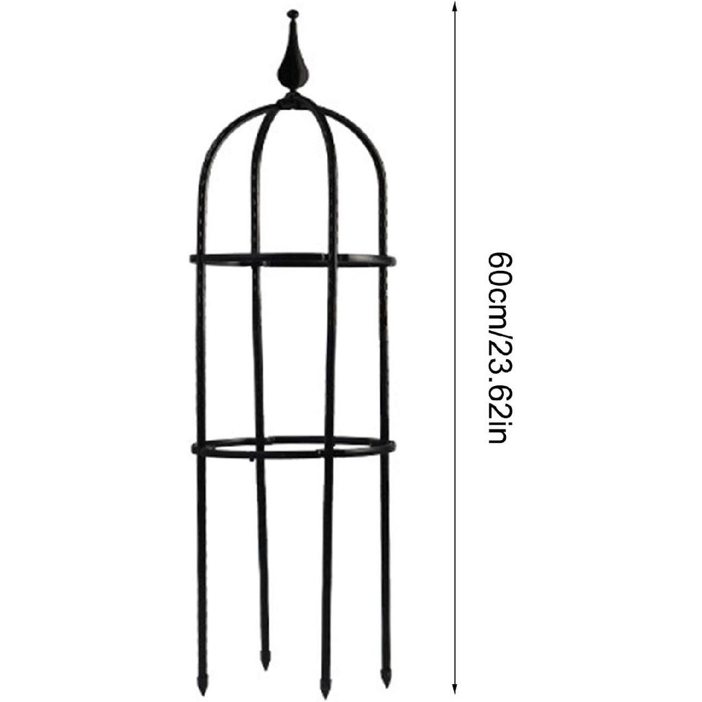 Tower Obelisk Garden Trellis, Durable Metal with Plastic Coating U-Shaped Plant Flower Support Stand Morning Glory Ivy Roses Clematis, Black