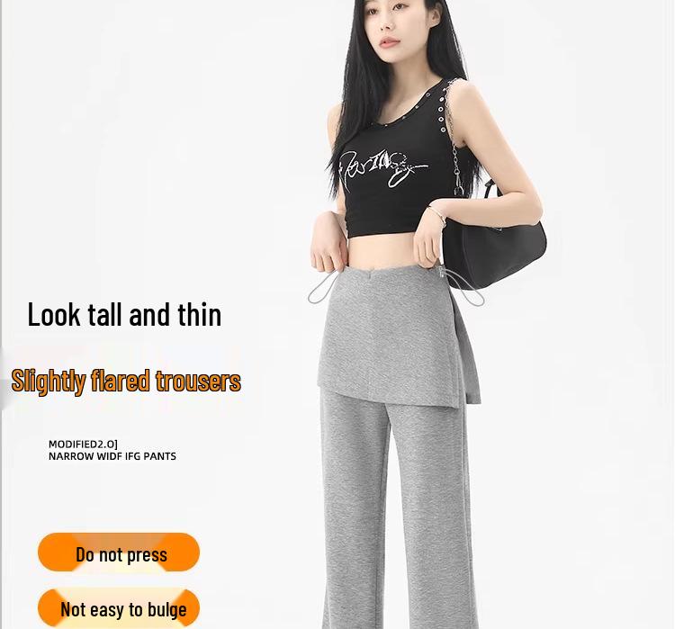 2026 Spring/Summer Maternity Slimming Micro Flare Butt Cover Two-Piece Casual Pants
