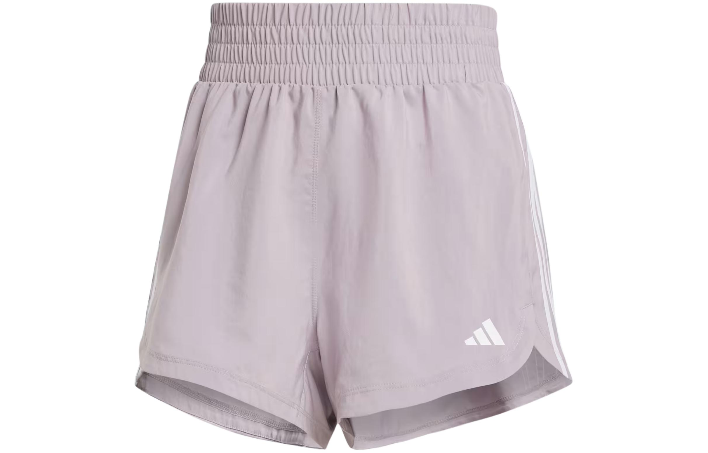 Adidas Pacer Training 3 Stripes Woven High Rise Shorts Sports Shorts Women s Purple IS2170 M6