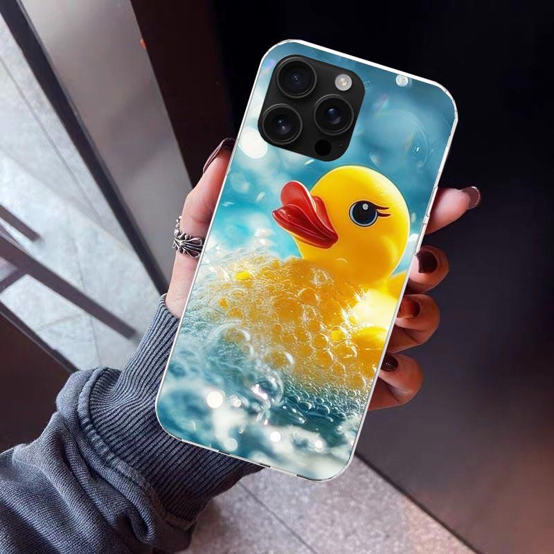 Rubber Ducks Swimming Pool Phone Case For iPhone 17 Air 16 15 Pro Max 14 Plus 13 Mini 12 11 Cover 7 8 SE Silicone Shell Print Fu