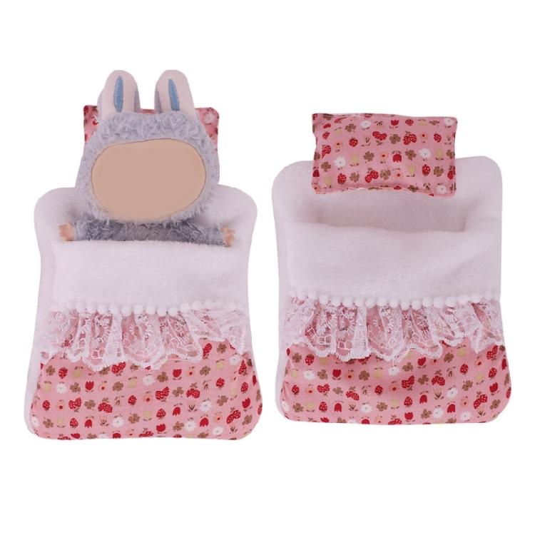 Beliebtes Puppenbett Zubehör mit abnehmbarem Kissen und weichem Schlafsack für 1-2 Generation Plüschfiguren Puppen Dekorationen