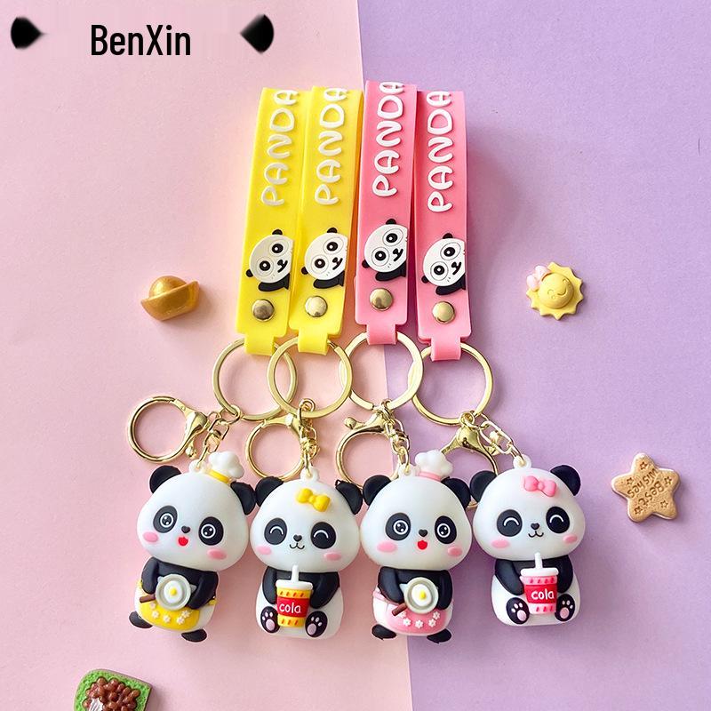 Cute Cartoon Panda Keychain Pendant for Bags & Cars