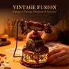 MOC Dampf Retro Serie Telefon Bausteine Karussell LED Feine Vintage Heimdeko Teile Figuren Steine Spielzeug Festival Geschenk