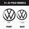 1set Car Front Grill Badges Rear Trunk Emblem Lid Covers Logo Sticker Black White Center Cover For VW POLO 13-16 17-20 21-23 Ph6