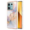 For Xiaomi Redmi Note 13 5G Case with Ring Kickstand IMD Marble Pattern TPU Back Cover