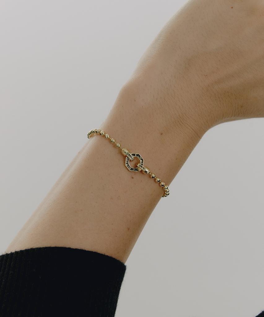 Gaman Unisex Gold Clock Tempus Ball Chain Bracelet