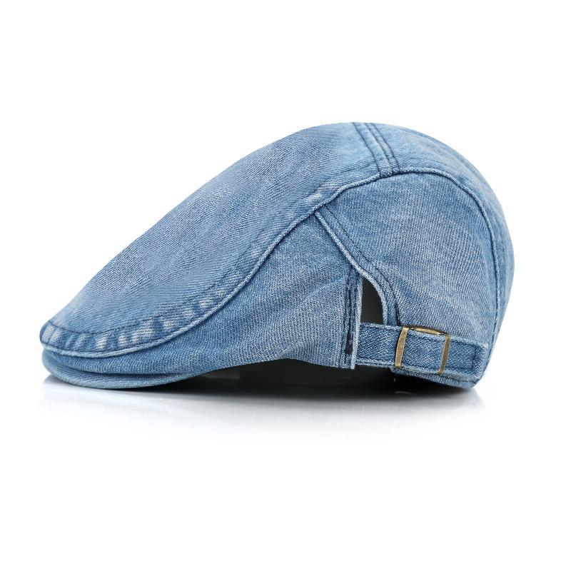 Denim Retro Forward Hat Women's Spring and Autumn New Beret Washed Simple Thin Hat Men's Cap Tide