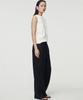 UMARMUNG Elastic Linen Belted Pants_Black