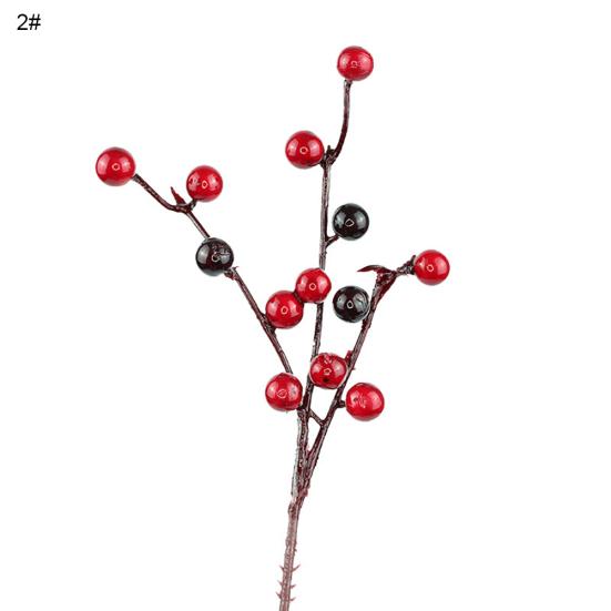 10 szt. Mini okrągłe sztuczne czerwone jagody Xmas Flower ozdoby do domu na nowy rok